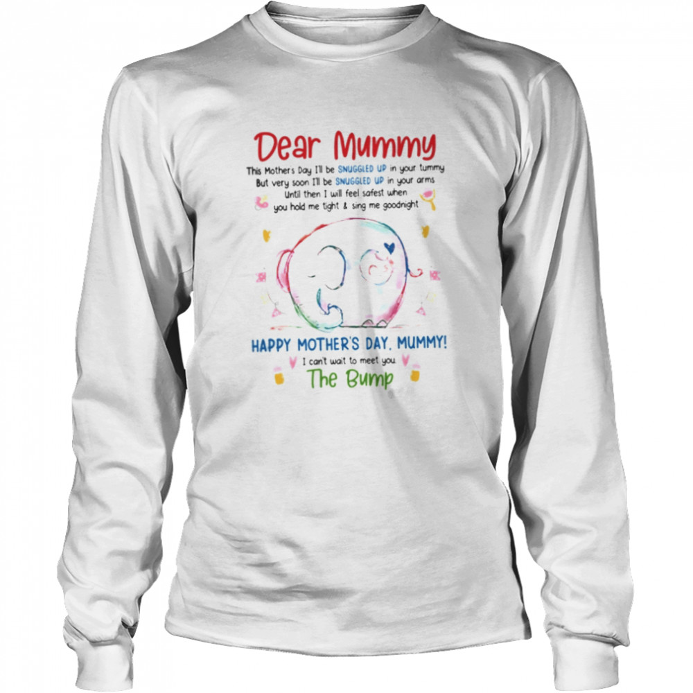 Snuggled Baby Elephant Mummy Mother's Day Long Sleeved T-shirt