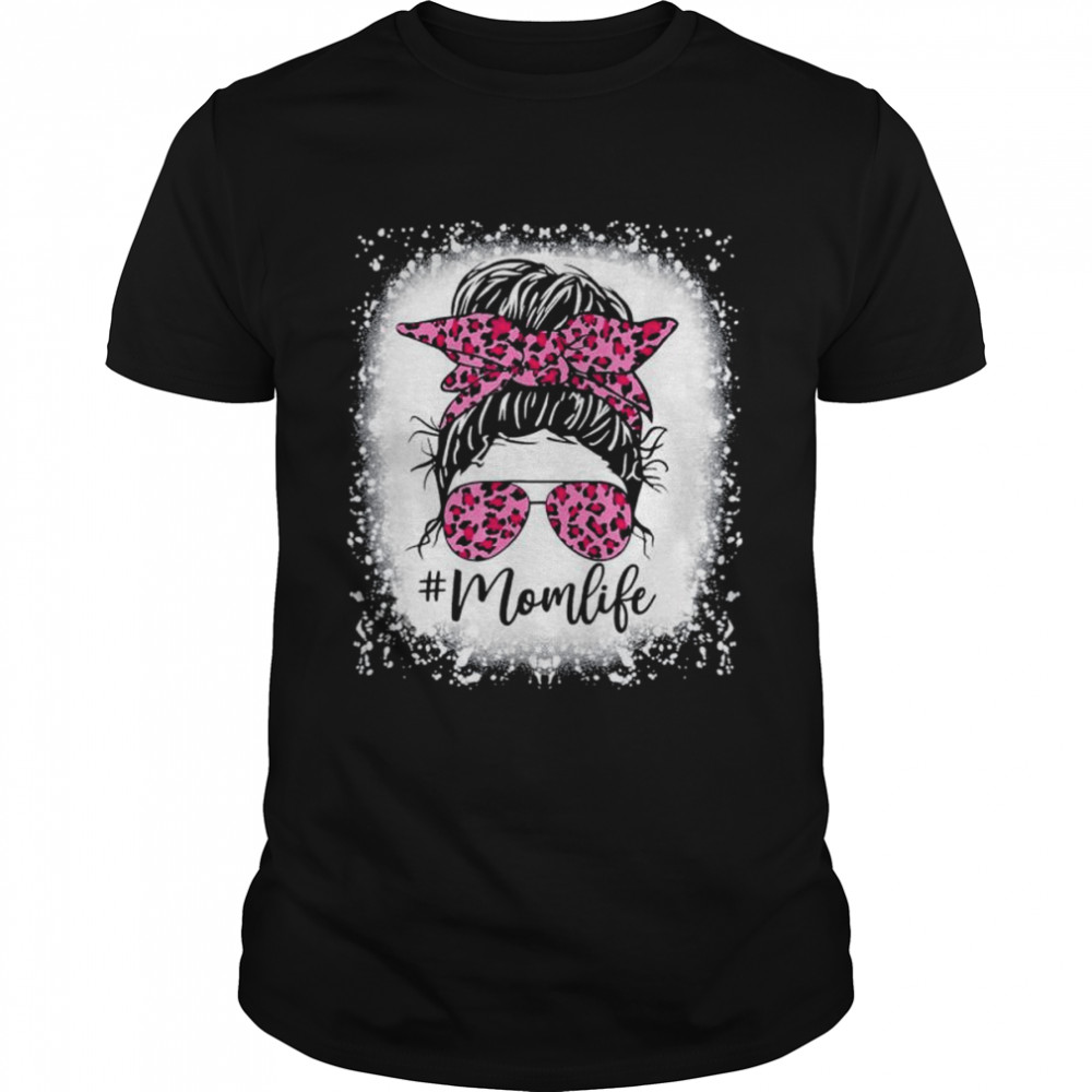 Pink Leopard Mom Life Hair Bandana Glasses Mother’s Day T-Shirt