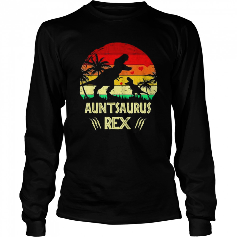 Vintage Auntsaurus Rex Dinosaur TRex Mothers Day shirt Long Sleeved T-shirt