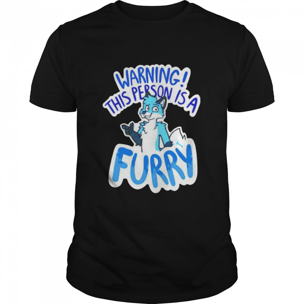Warning this person is a furry blue fox shirt Classic Men's T-shirt