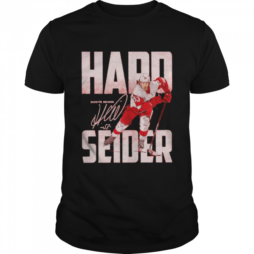 Detroit Red Wings Moritz Seider hard seider bold signature shirt, hoodie,  sweater, long sleeve and tank top