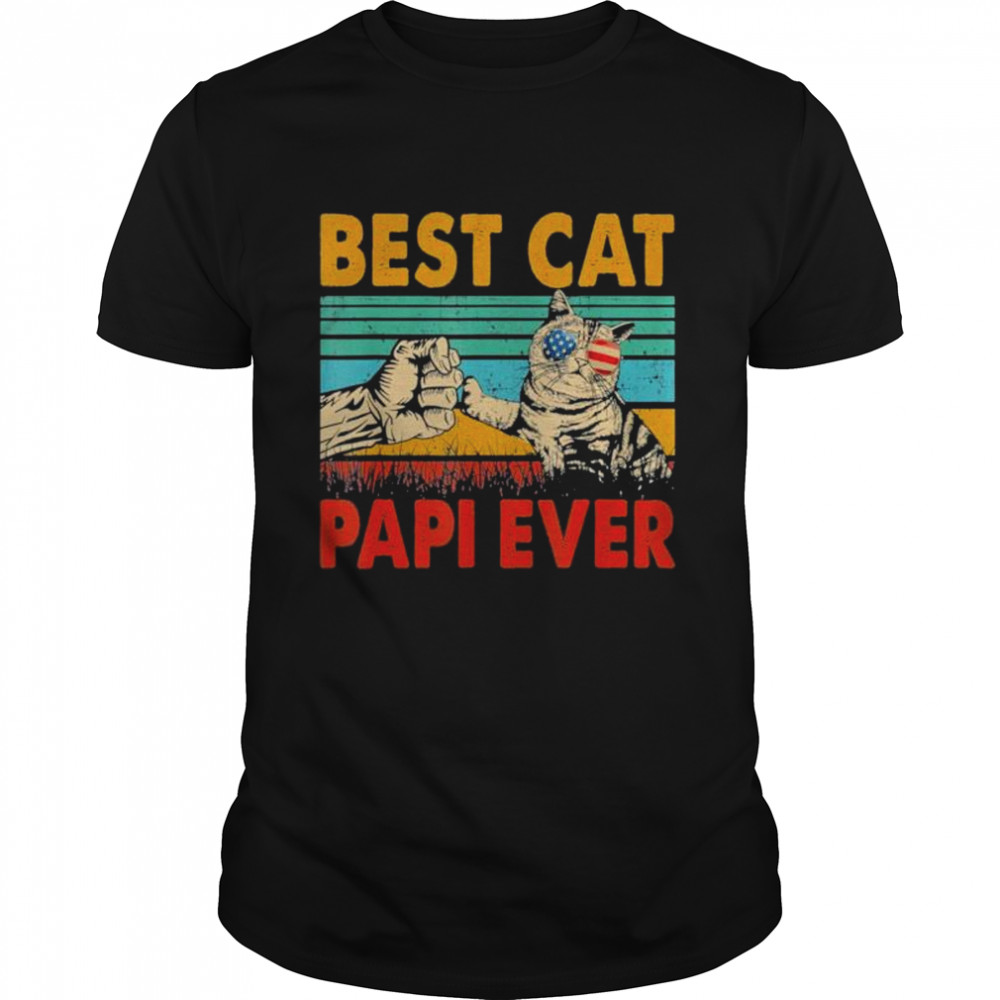 Vintage retro best cat papI ever funny dad cat lover shirt Classic Men's T-shirt