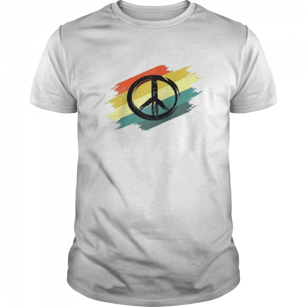 Retro Vintage Design Friedenszeichen Peace Zeichen Raglan Shirt