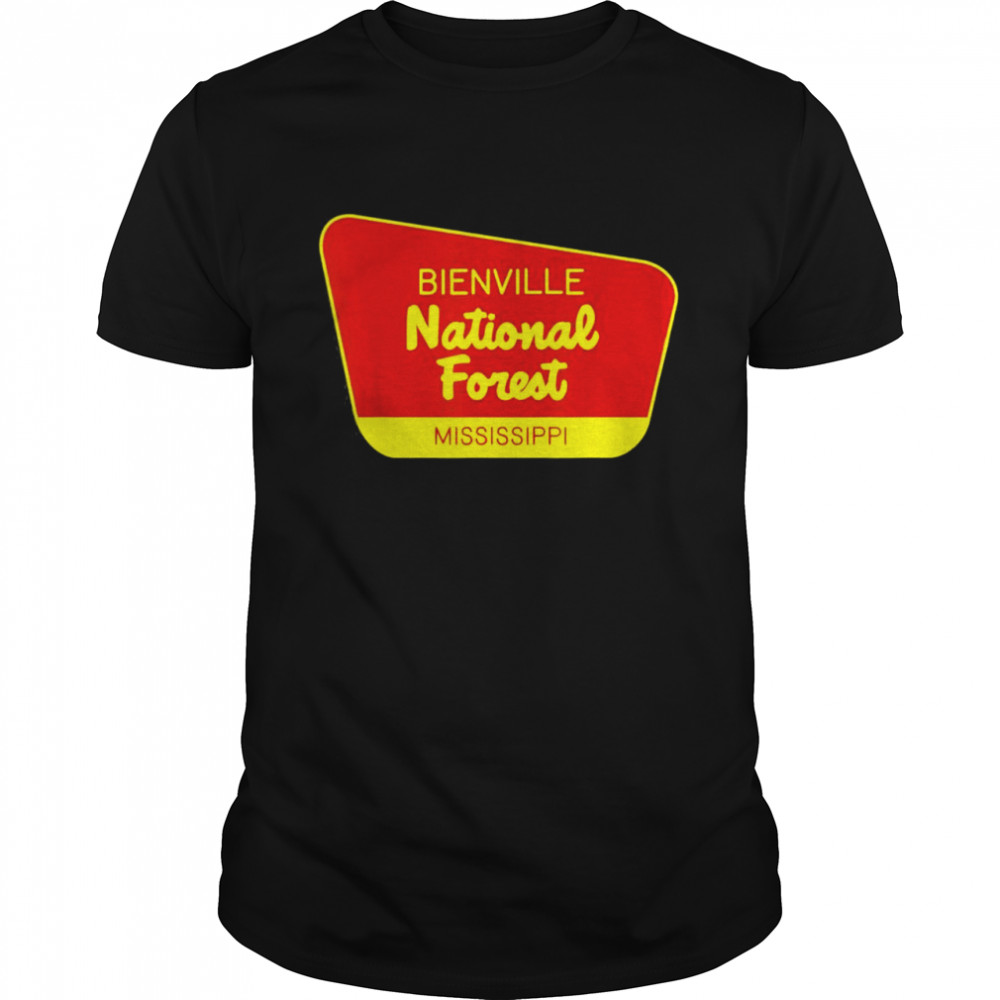 Bienville National Forest Mississippi Retro Sign Tee Shirt