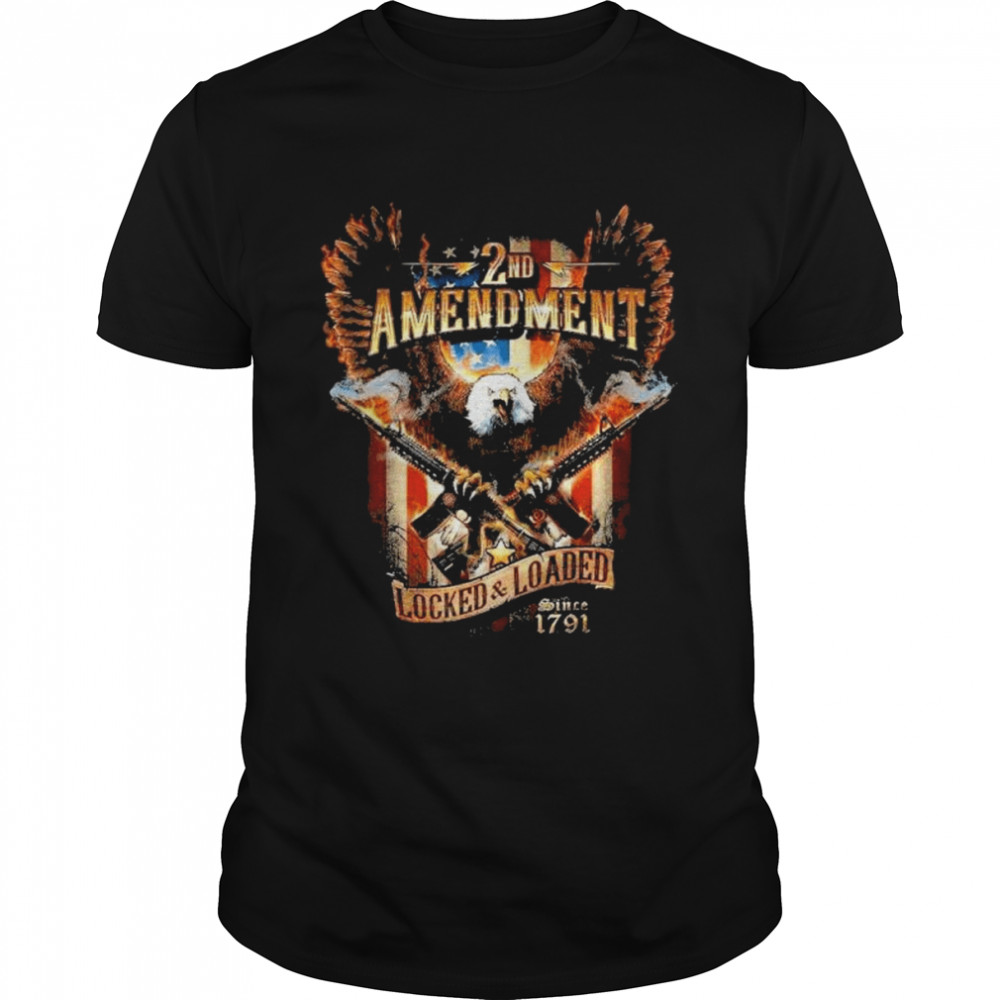 2nd amendment attack eagle with double ar15 shirt
