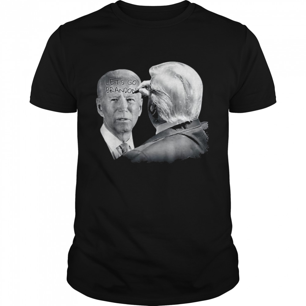 Let’s go brandon Trump writes on biden’s forehead 2024 shirt