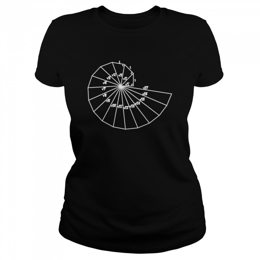 Theodorus Spiralgeometrie Mathematik Geek Classic Women's T-shirt