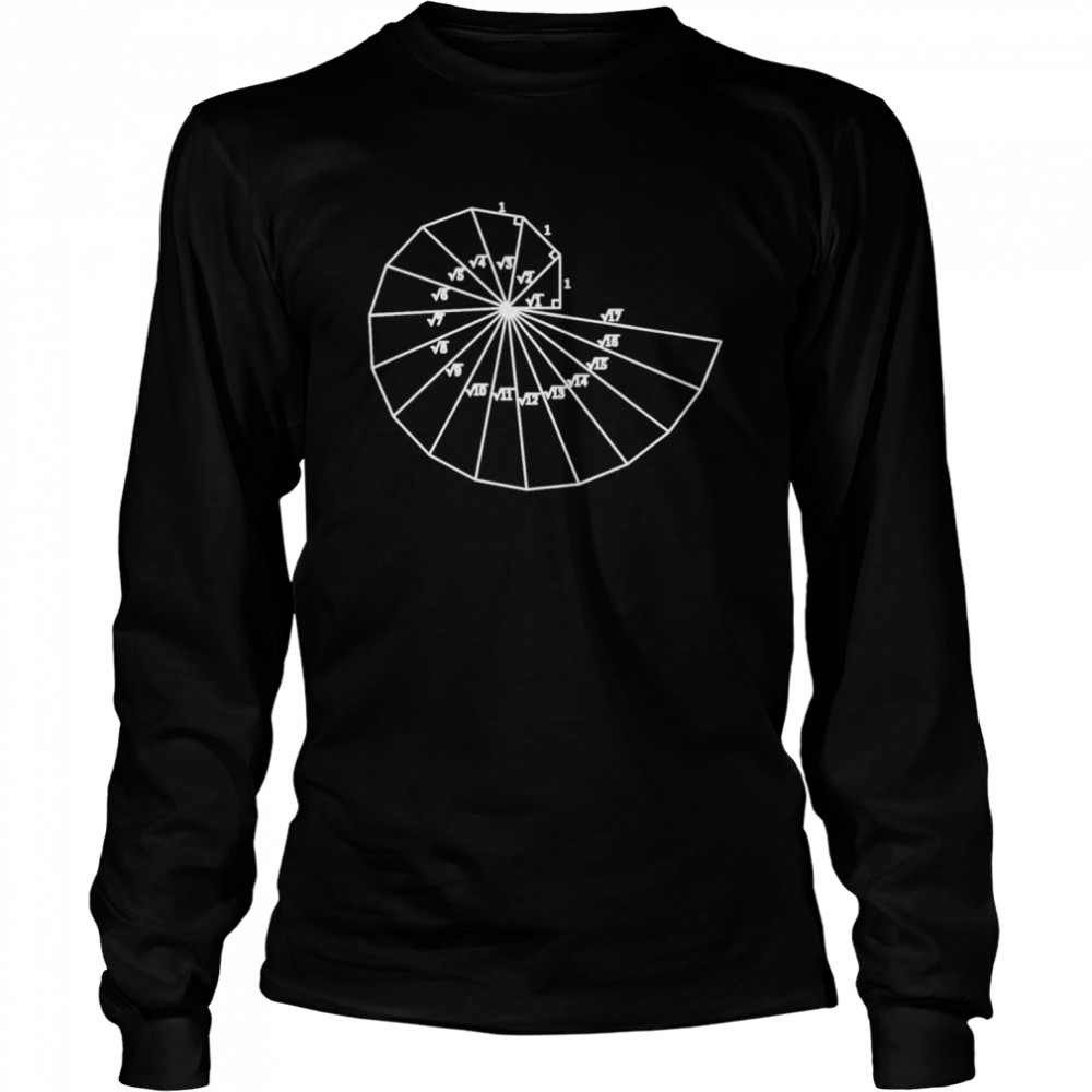 Theodorus Spiralgeometrie Mathematik Geek Long Sleeved T-shirt