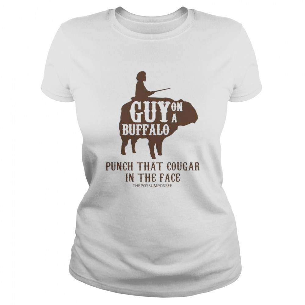 Guy on a buffalo punch that cougar in the face thepossumpossee T-shirt Classic Women's T-shirt