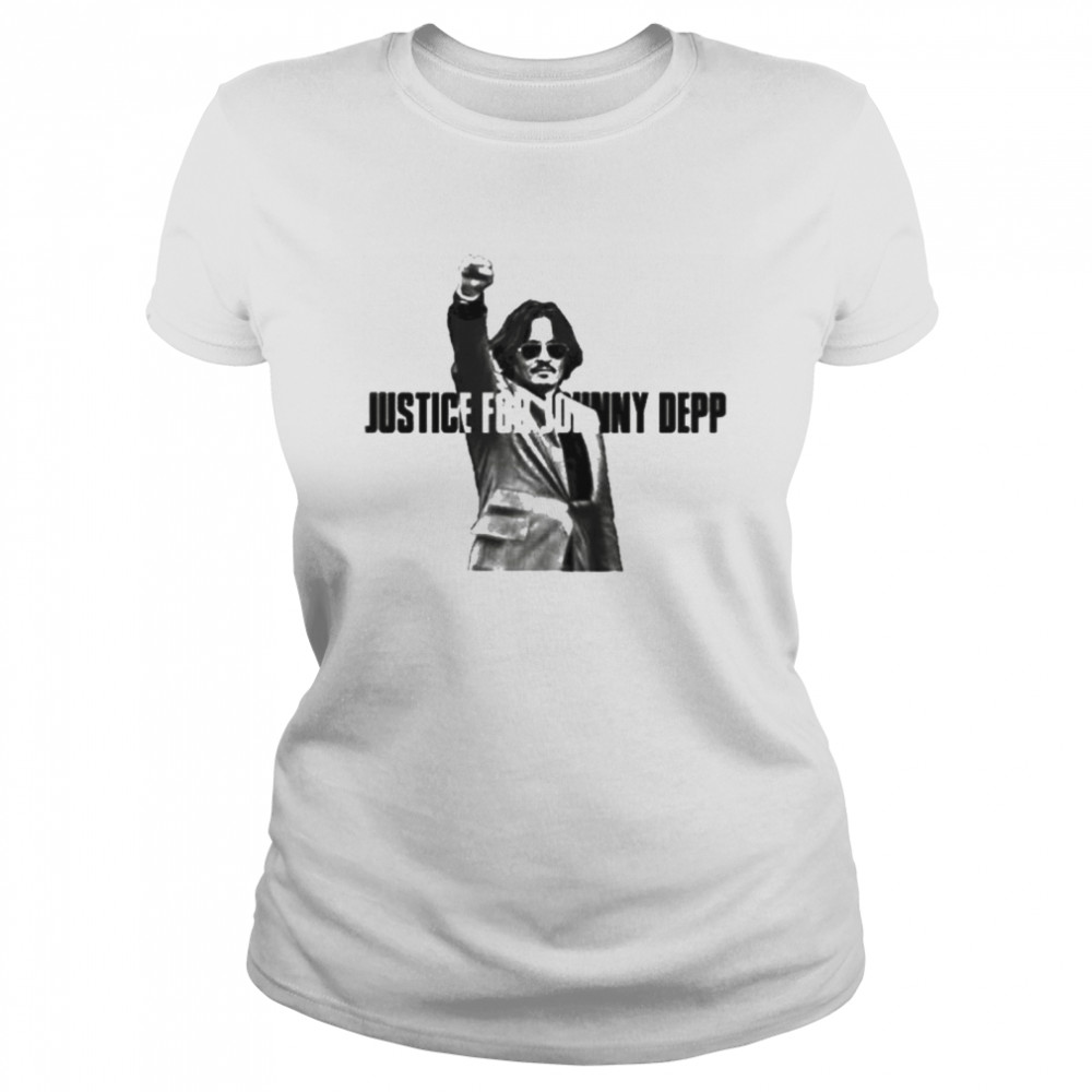Justice for johnny depp black and white shirt Classic Women's T-shirt
