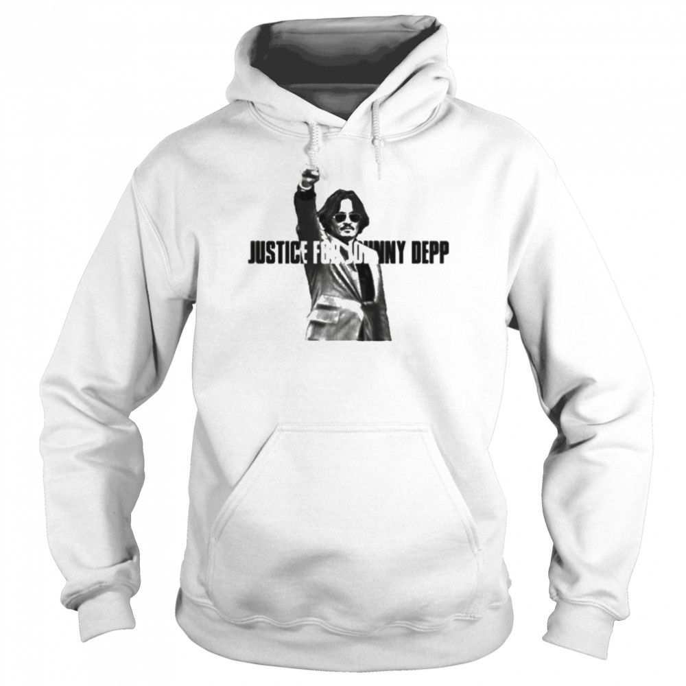 Justice for johnny depp black and white shirt Unisex Hoodie