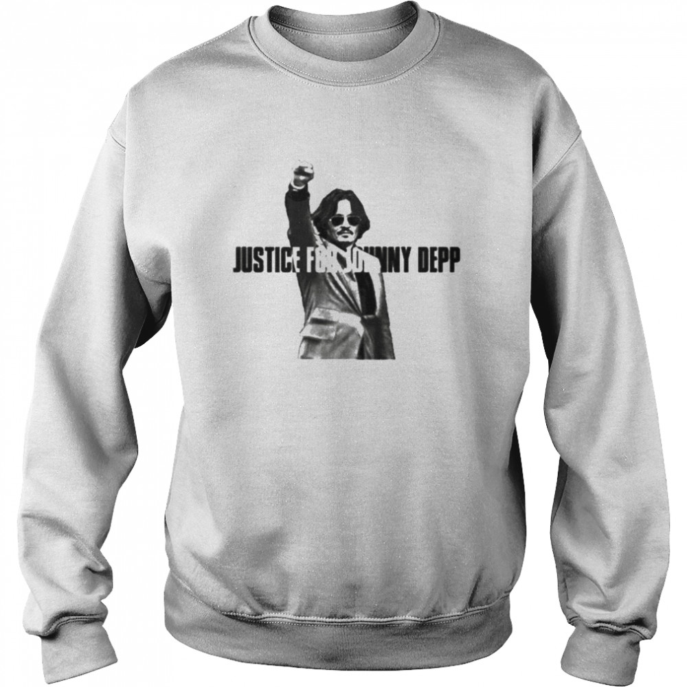 Justice for johnny depp black and white shirt Unisex Sweatshirt