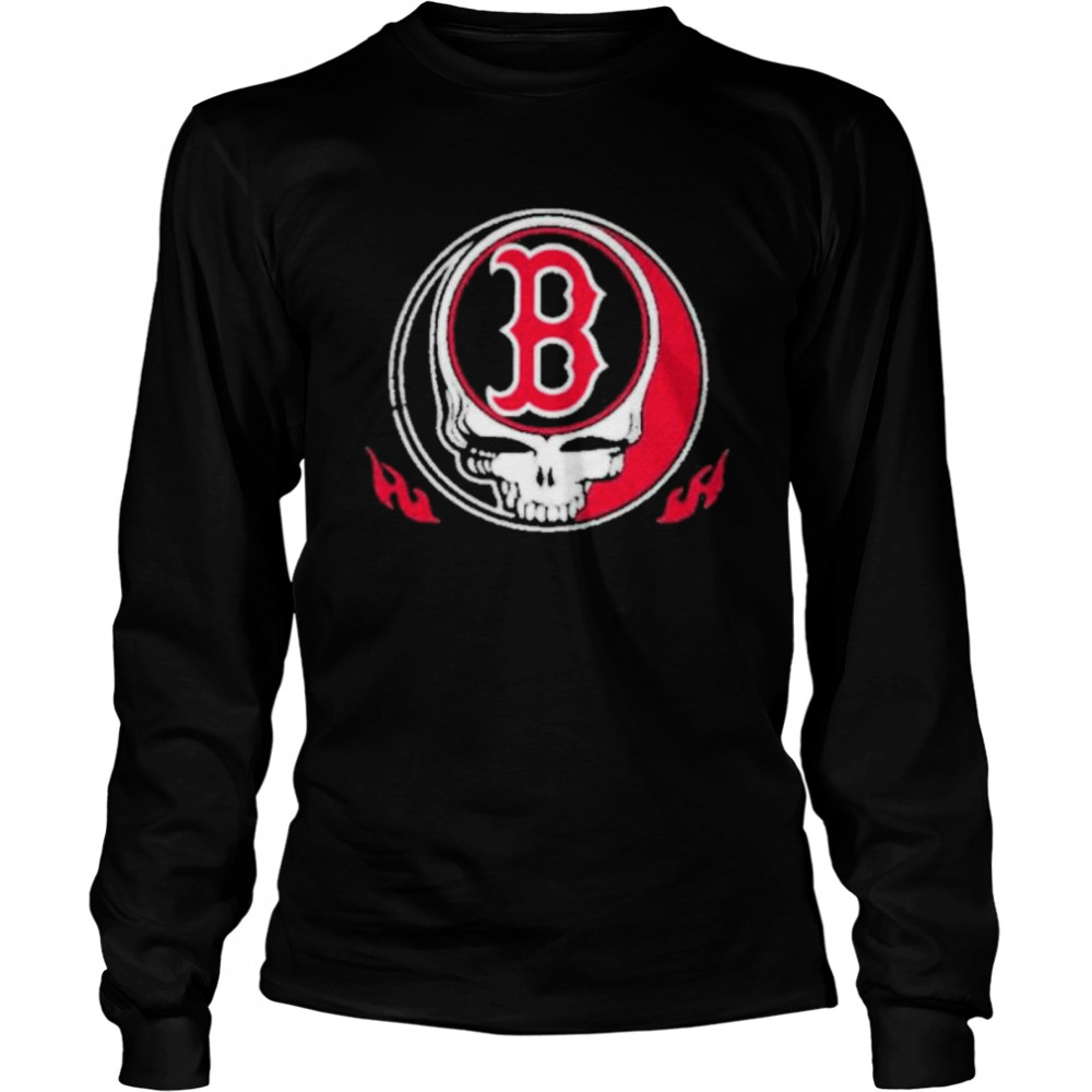 Skull Boston red sox logo shirt Long Sleeved T-shirt