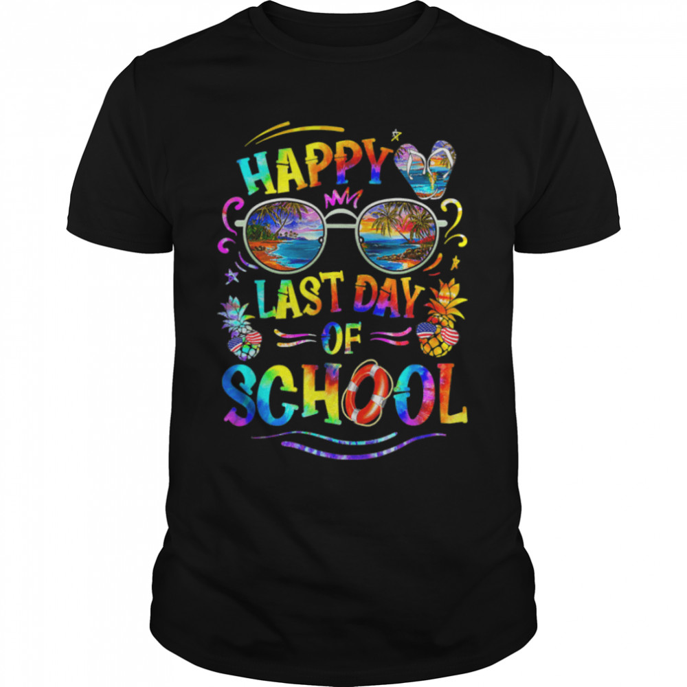 Happy Last Day Of School Student Teacher Off Duty Tie Dye T- B0B1DKRXJG Classic Men's T-shirt