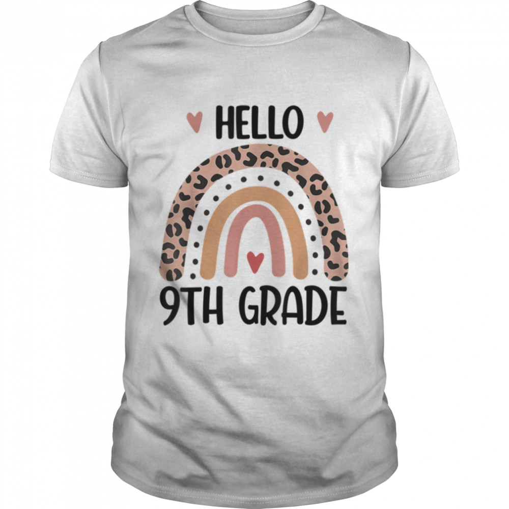 Hello 9th Grade Rainbow Teachers Kids Back to School Funny T- B0B1CZB2FK Classic Men's T-shirt