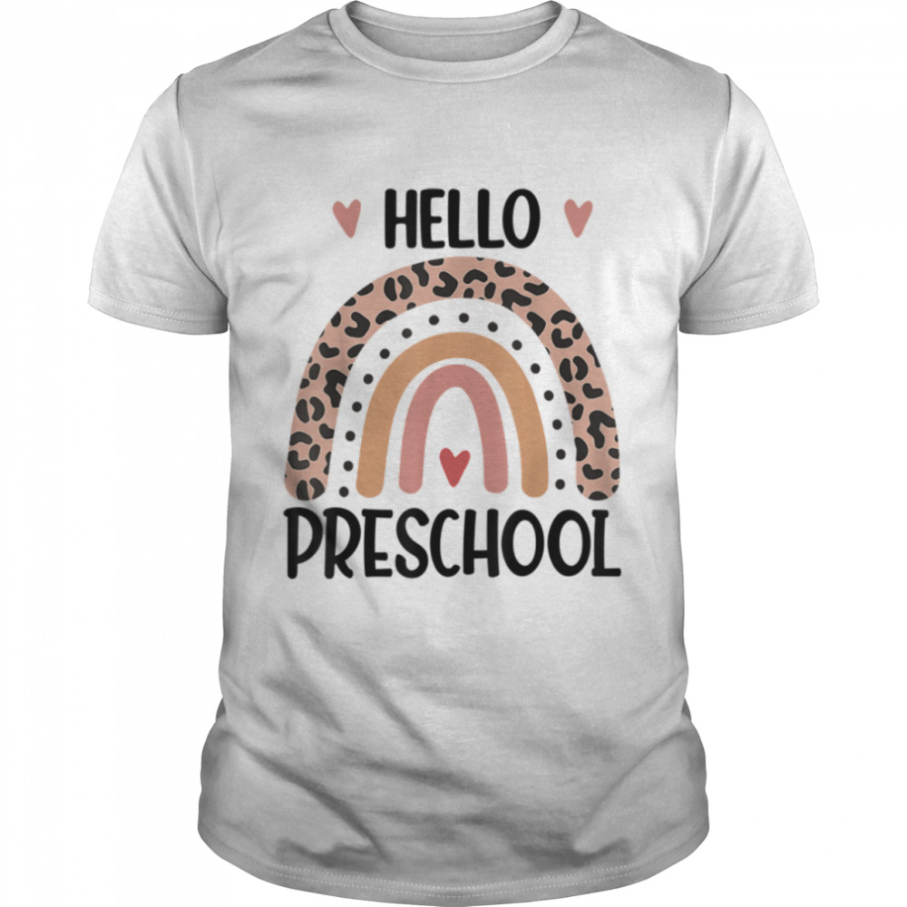 Hello Preschool Rainbow Teachers Kids Back to School Funny T- B0B1CZ67MQ Classic Men's T-shirt