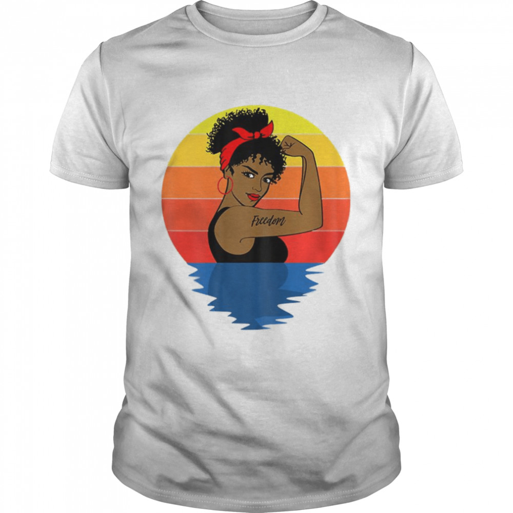 Womens Curly Black Afro African American T-Shirt