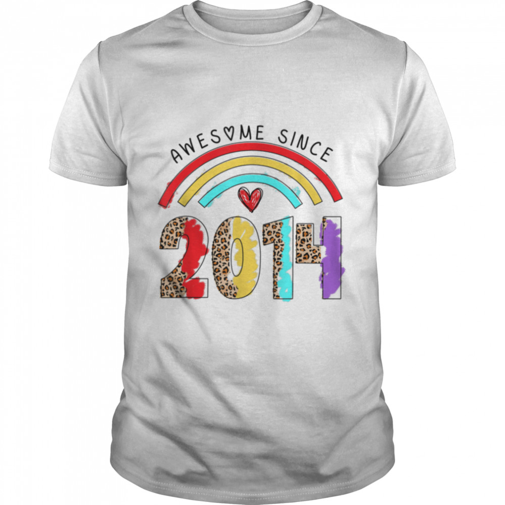 Rainbow Awesome Since 2014 It's My 8th Birthday Kids T- B0B211CR48 Classic Men's T-shirt