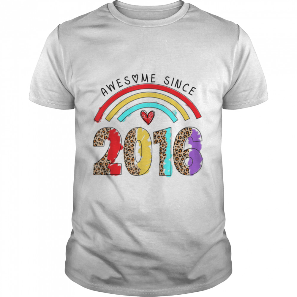 Rainbow Awesome Since 2016 It's My 6th Birthday Kids T- B0B2126KRD Classic Men's T-shirt