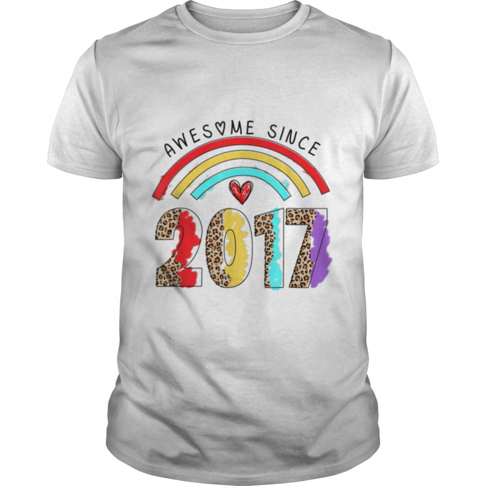 Rainbow Awesome Since 2017 It's My 5th Birthday Kids T- B0B211RPK4 Classic Men's T-shirt