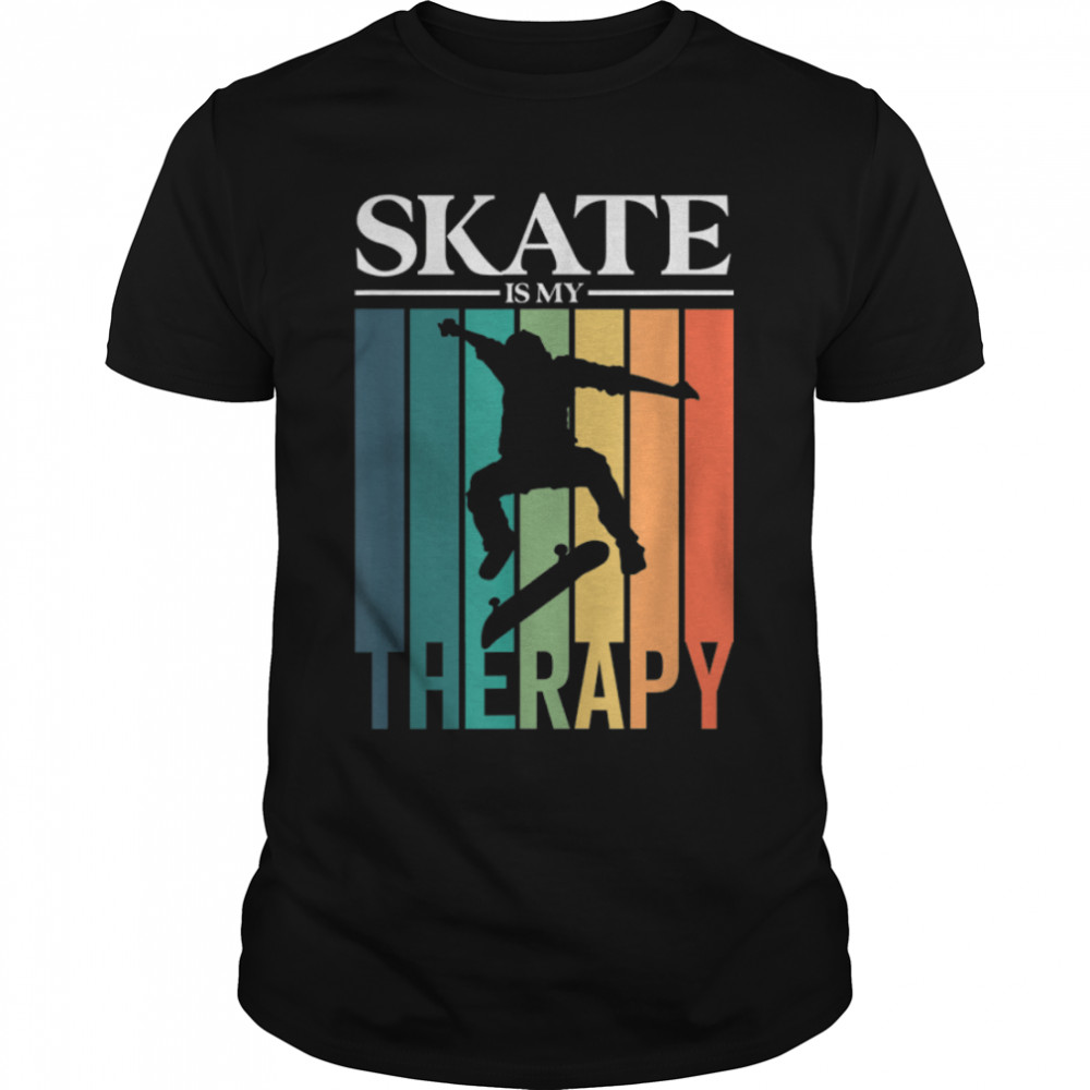 Skate is my therapy - Skater silhouette T- B0B2146784 Classic Men's T-shirt