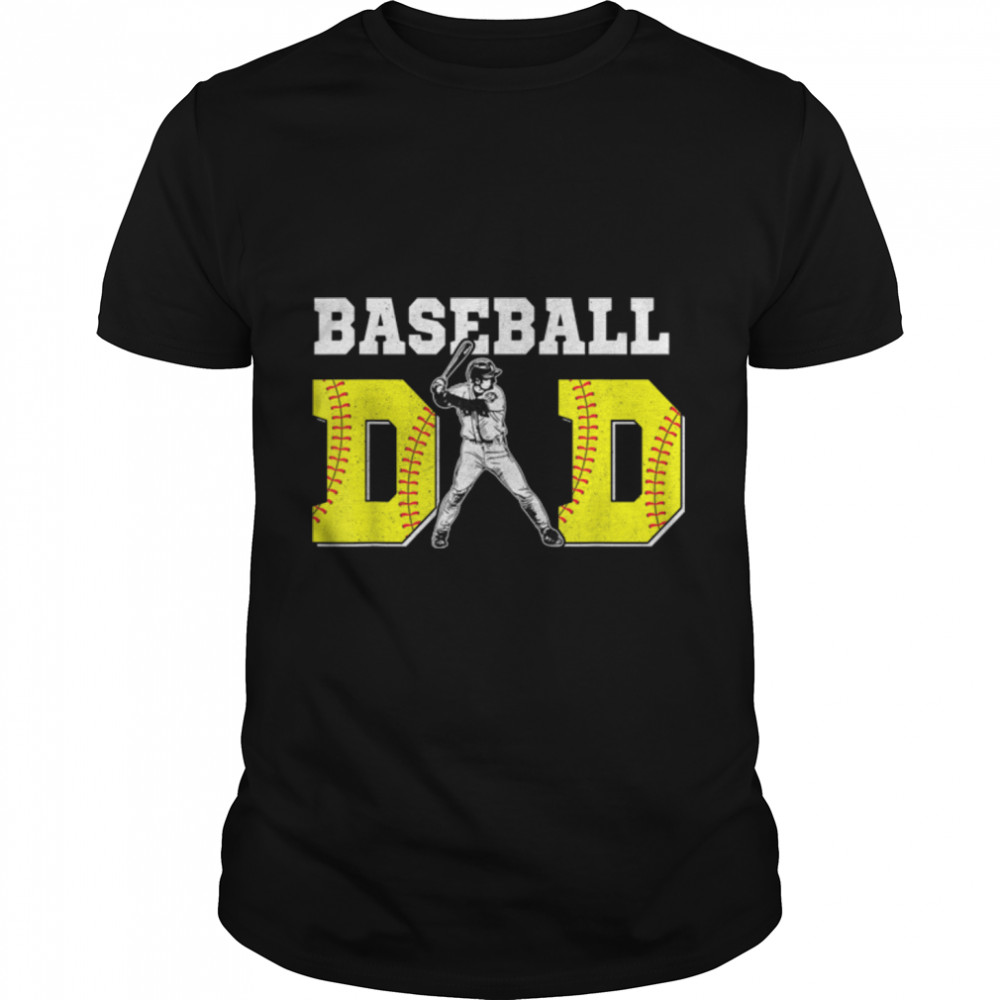Softball Dad Baseball Father's Day For Daddy Papa Father T- B0B1ZZWP4X Classic Men's T-shirt