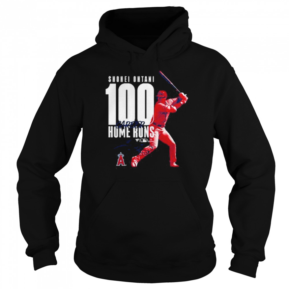 Shohei Ohtani Los Angeles Angels 100th Career Home Run signature T-shirt, Custom prints store