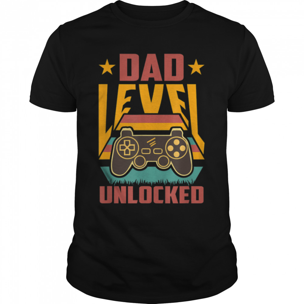 Dad Level Unlocked New Dad Father Pregnancy Announcement T-Shirt B0B2P6Km2G
