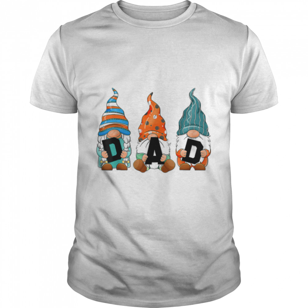 Happy Fathers Day Cute Gnomes Floral For Dad T-Shirt B0B2Jr5Sl2