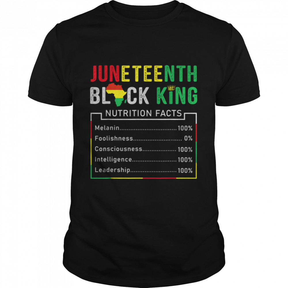 Juneteenth Celebrate 1865 King Nutritional Facts 4Th Of July T-Shirt B0B2Nzvg5W