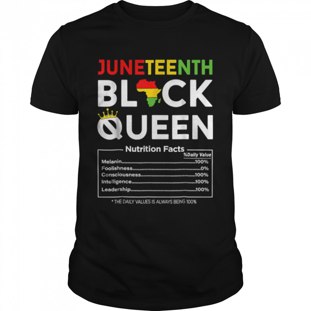 Juneteenth Womens Black Queen Nutritional Facts 4Th Of July T-Shirt B0B2Jktj84