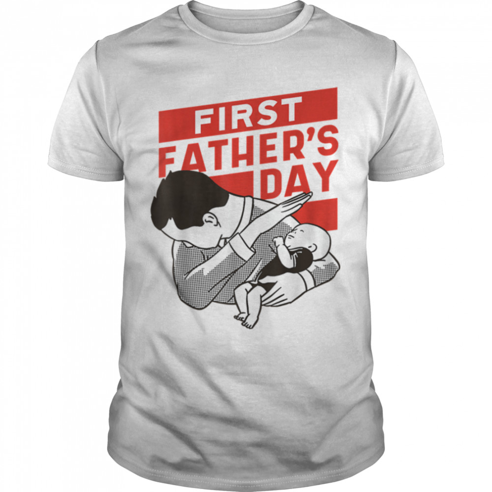 New Time Father New Dad First Father's Day Dabbing Newborn T- B0B2JL5Q7R Classic Men's T-shirt