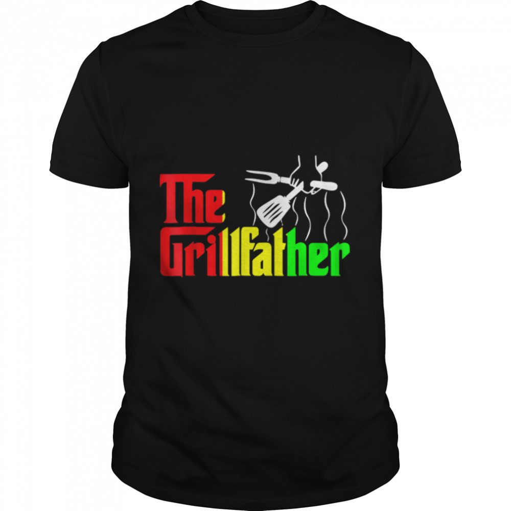 The Grill Father Juneteenth Funny BBQ Chef African T- B0B2P2XGKZ Classic Men's T-shirt