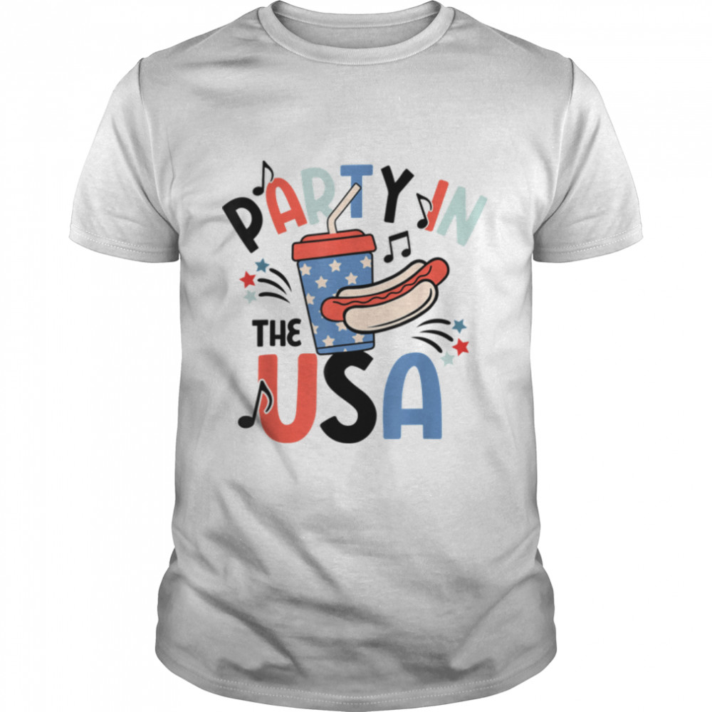 Party In The USA American Independence Patriotic 4th Of July T- B0B2R1SD59 Classic Men's T-shirt