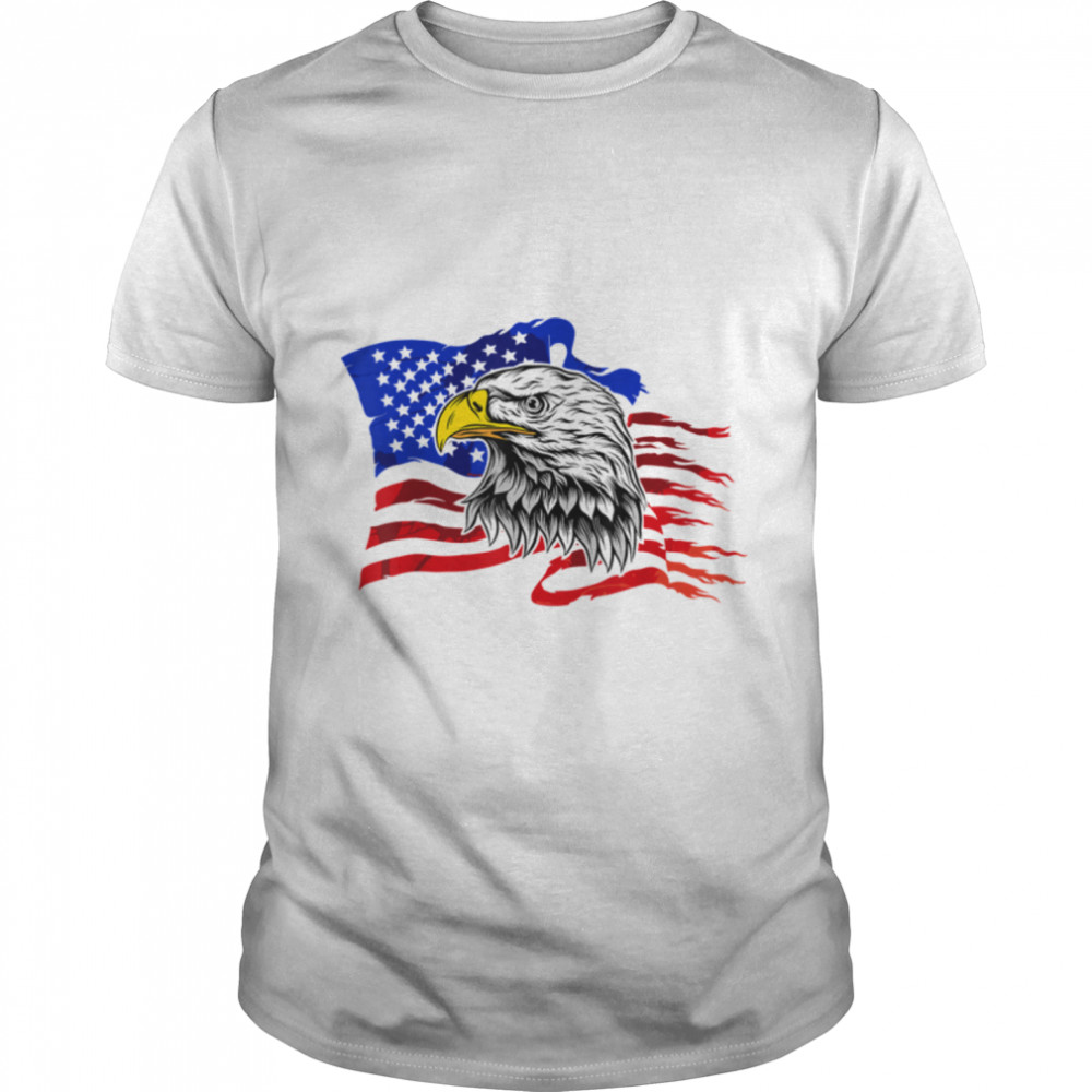 Patriotic Eagle US USA American Flag 4th of July T- B0B2R5QR5C Classic Men's T-shirt