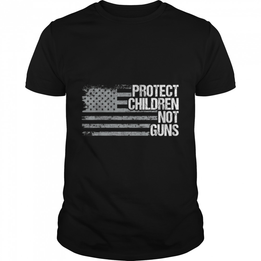 Protect Children Not Guns US Flag T- B0B2QMV59J Classic Men's T-shirt