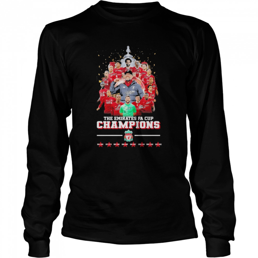 The Emirates FA Cup Champions Liverpool 2021-2022 Signatures Long Sleeved T-shirt