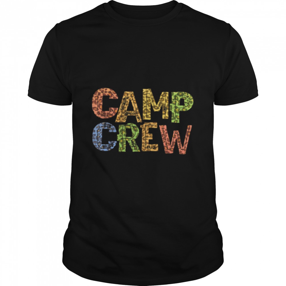 Funny CAMP CREW Leopard Print Summer Staff Counselor Teacher T- B0B2R7W3FY Classic Men's T-shirt