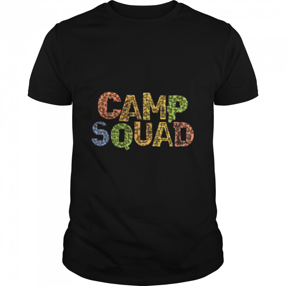 Funny CAMP SQUAD Leopard Print Host Summer Counselor Teacher T- B0B2RDZSMK Classic Men's T-shirt