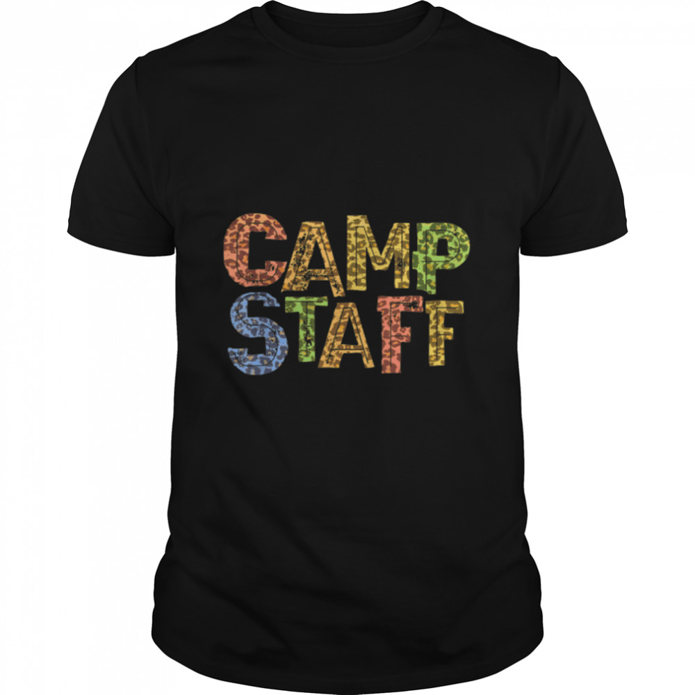 Funny CAMP STAFF Leopard Print Host Summer Counselor Teacher T- B0B2RC757K Classic Men's T-shirt