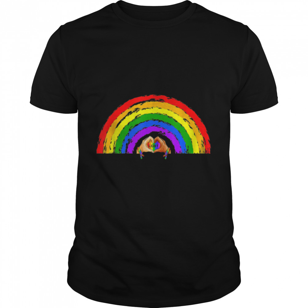 Gay Pride Clothing LGBT Rainbow Flag Heart LGBT Pride Month T- B0B31GJNTR Classic Men's T-shirt