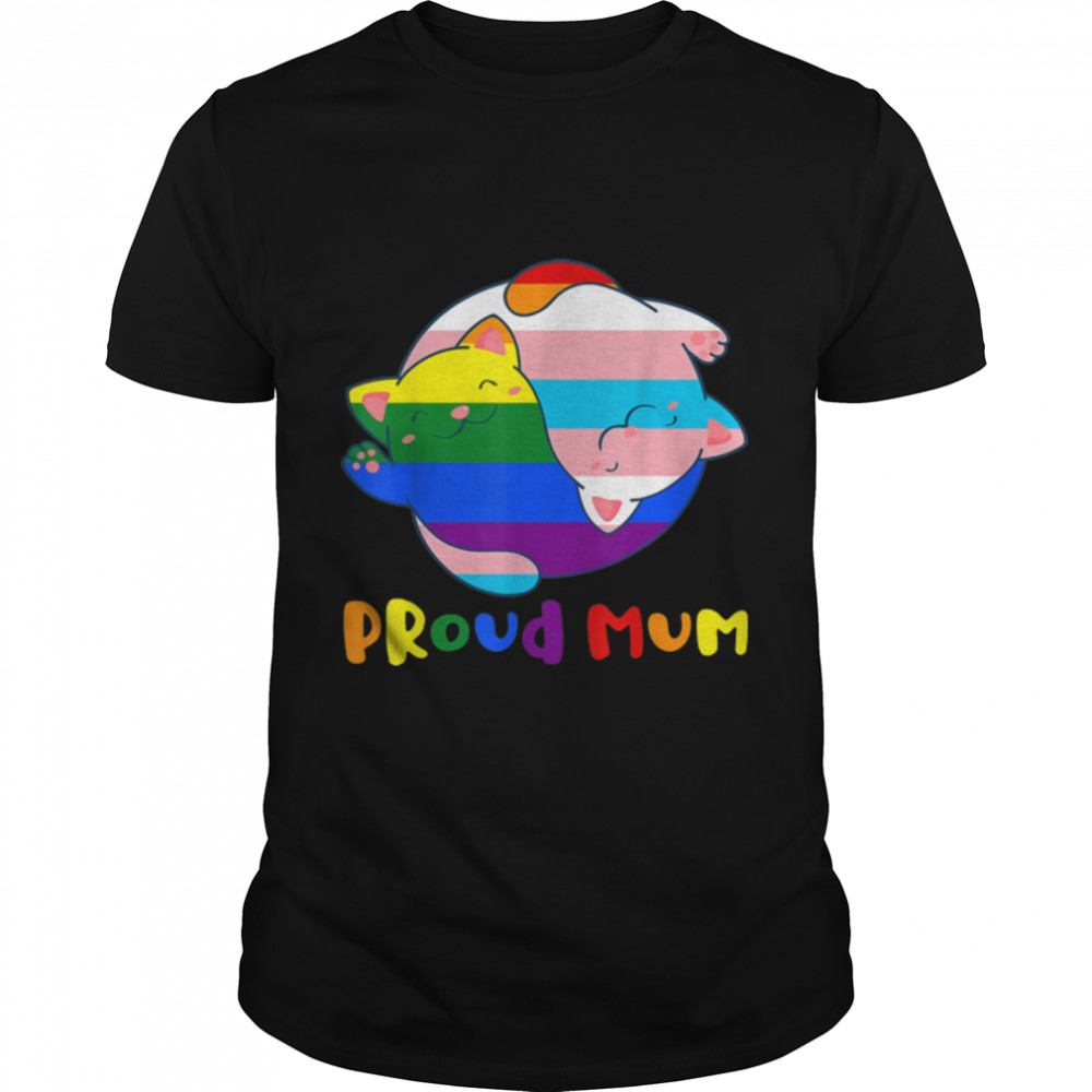 Pretty Proud Mum LGBT Gay Pride Month Rainbow Flag LGBTQ T- B0B31GSMVN Classic Men's T-shirt