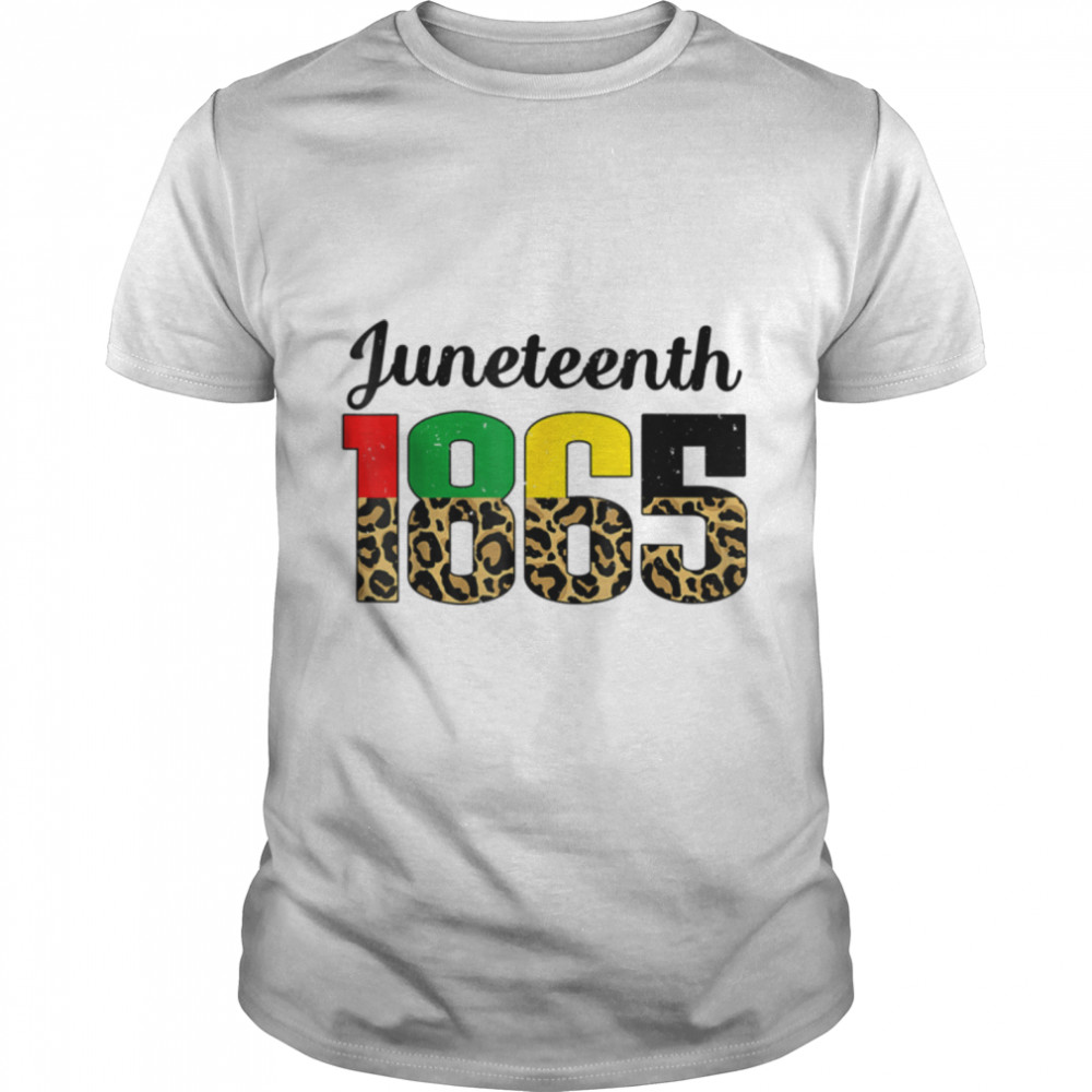 QDd Juneteenth Leopard American African 1865 Flag Pride T- B0B31899KH Classic Men's T-shirt