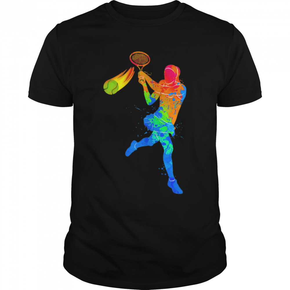 Rainbow Flag Tennis Gay Pride Month LGBTQ Ally LGBT Sports T- B0B317Y9Z9 Classic Men's T-shirt