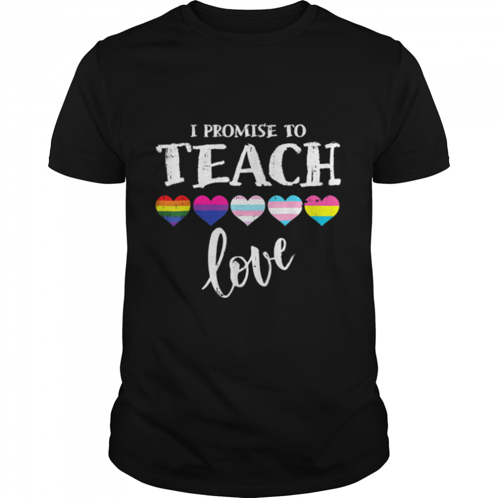 Teacher Ally LGBT teaching love rainbow Pride Month T- B0B31GC9GJ Classic Men's T-shirt