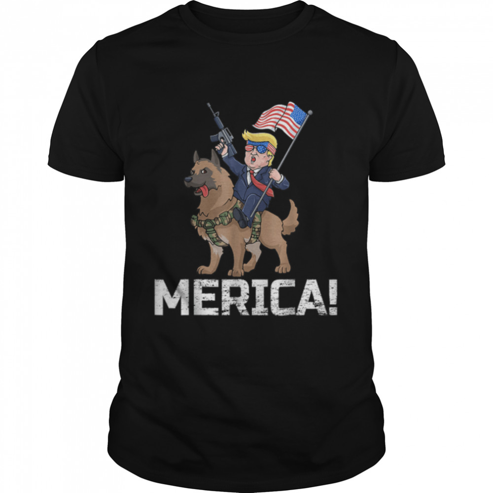 Trump Merica Belgian Malinois Dog American Hero 4th Of July T- B0B33ZF21N Classic Men's T-shirt