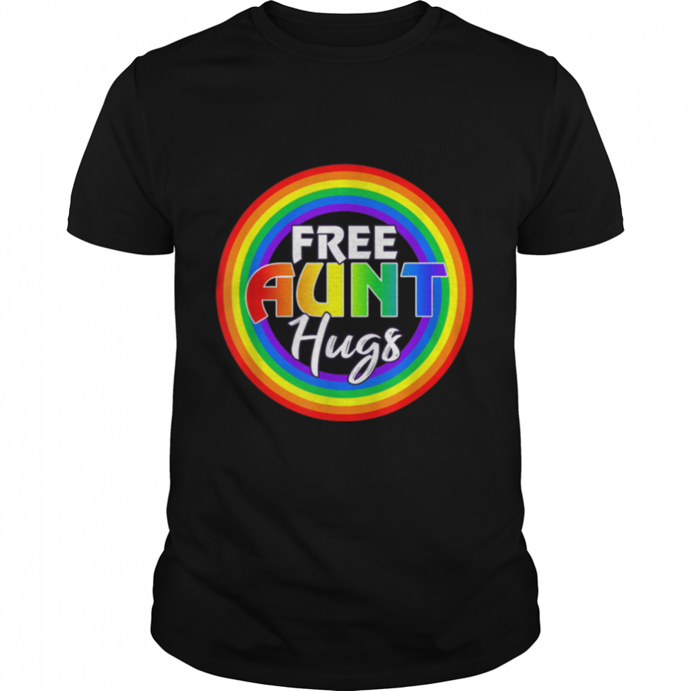 Womens Free Aunt Hugs Gay  LGBT Pride Month T- B0B317G44F Classic Men's T-shirt