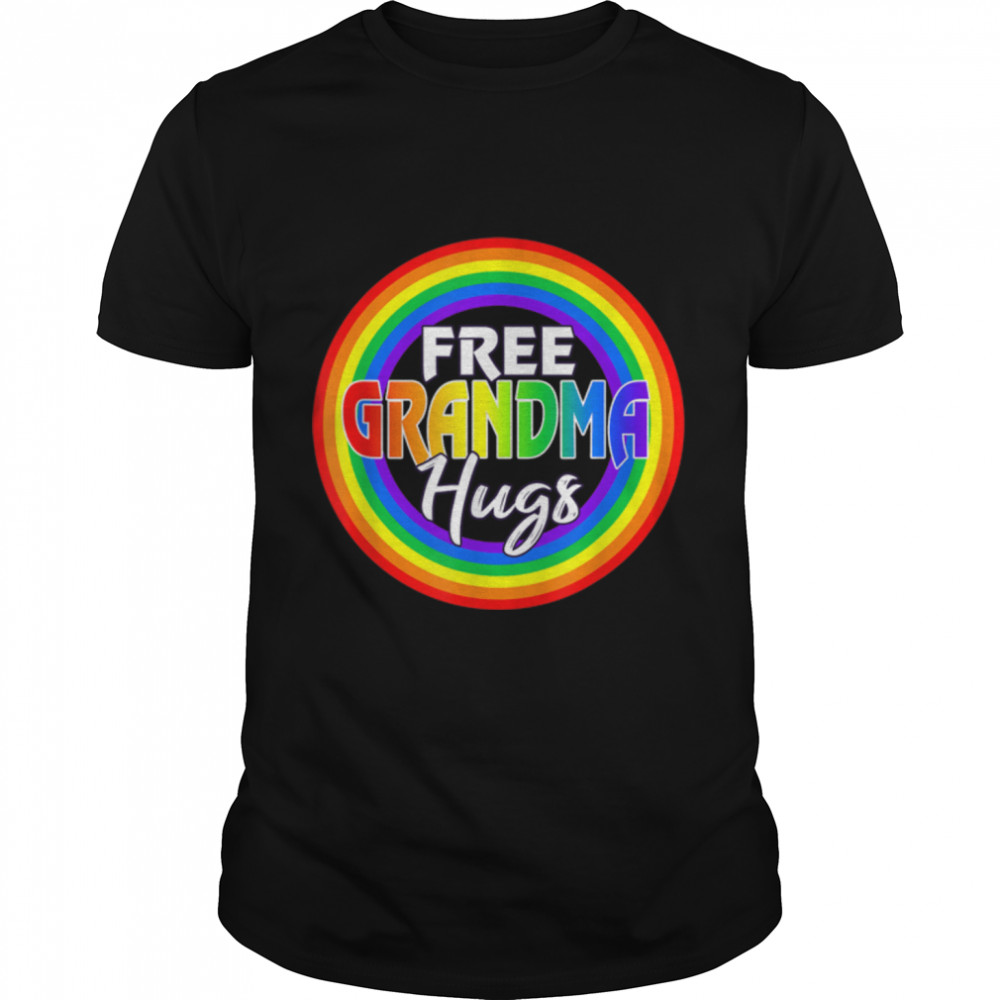 Womens Free Grandma Hugs Gay  LGBT Pride Month T- B0B317JCFX Classic Men's T-shirt