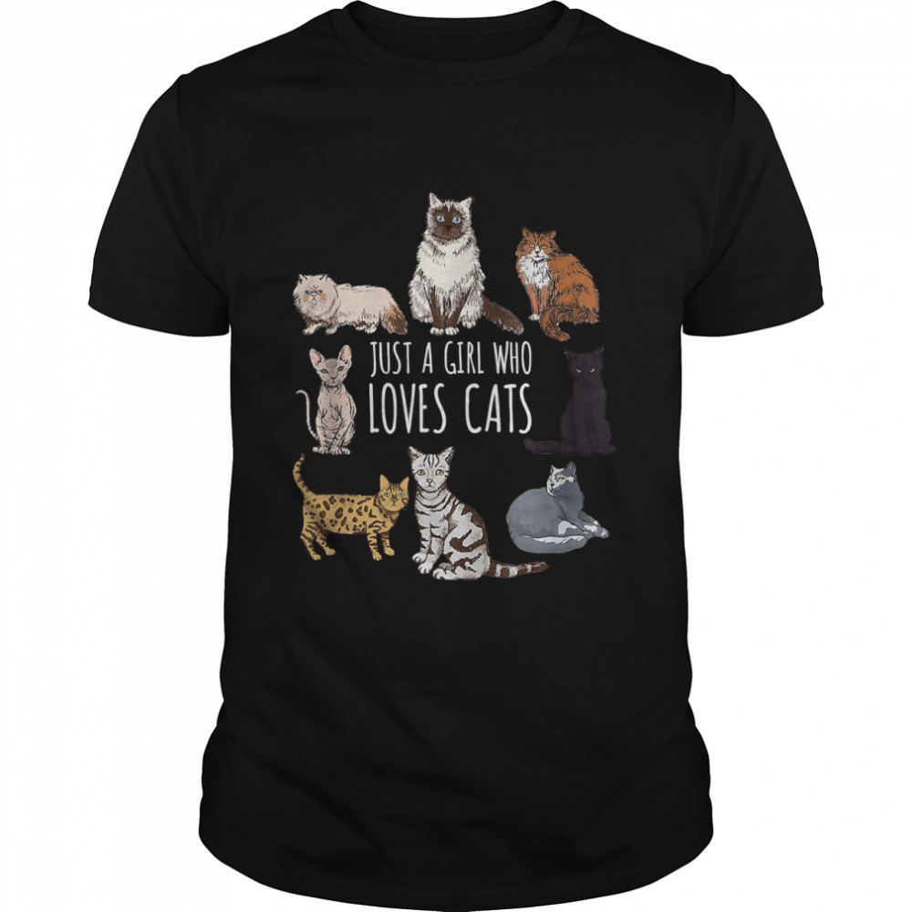 Just A Girl Who Loves Cats - Funny Kitties T-Shirt