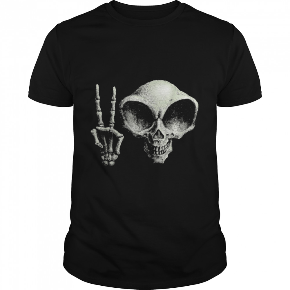 Ufo alien hello hi skull funny ufo day halloween T- Classic Men's T-shirt